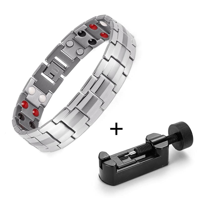 Fashion Jewelry Healing FIR Magnetic Bracelets Titanium Bio Energy Bracelet for Men Blood Pressure Accessory Wristband