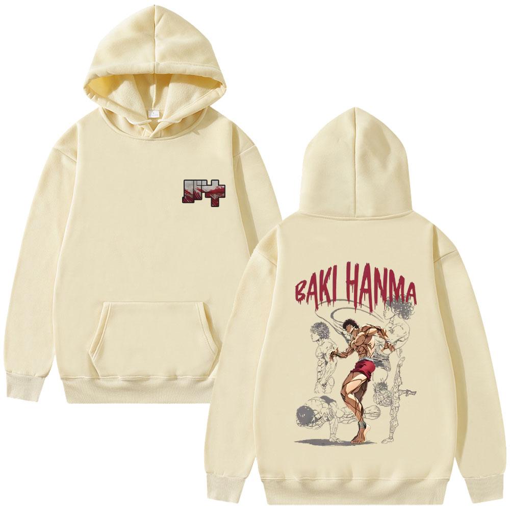 Japanese Anime Baki The Grappler Graphic Hoodie Baki Hanma Hooded Sweatshirt Men Women Casual Oversized Fleece Cotton Pullover