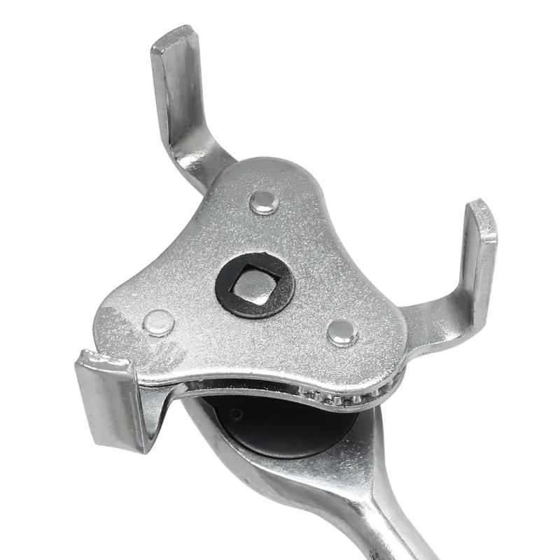 Universal Adjustable Oil Filter Wrench From 2-1/2 Inch to 4.5 Inch Oil Filter Wrench Tool Set With 3 Jaw Uninstall Removal Key