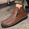 High Quality Men's Ankle Boots Winter Warm Handmade Casual Shoes Genuine Leather Walking Sneakers Fashion Lightweight Work Boots
