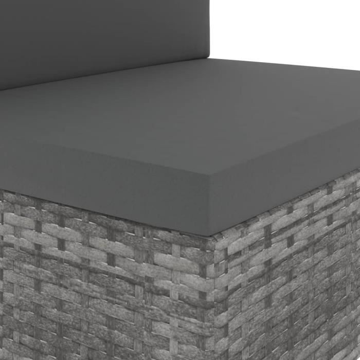 VidaXL Salon de jardin 9 pcs Résine tressée Gris