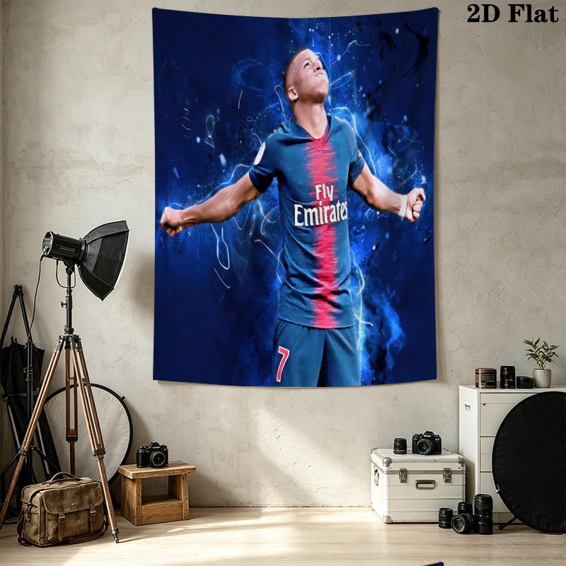 Mbappe Wall Tapestry Aesthetic Wall Hanging Printed Fabric Blanket Decorative Tapestries For Bedroom Living Room Home Decor