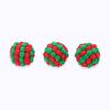 Pet Cats Dogs Color Block Plush Bell Ball Claws Grinding Bite-resistant Chew Toy