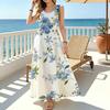 Women's Sleeveless Floral Maxi Dress Fresh Style,Flowy Lightweight,Flared Hem,Elegant for Picnic,Casual Vacation & Daily Wear