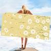 Lemon Floral Print Beach Towel Extra Large Quick Dry Sand Resistant Microfiber Yellow Towel for Adults Vacation Pool Swim