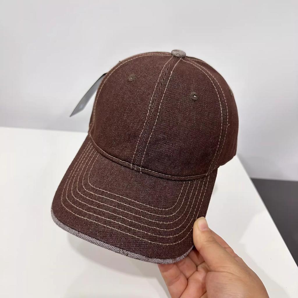 Cross-border Classic Washed Denim Baseball Cap, Plain Duckbill Cap, Vintage Versatile Sun Hat for Men and Women