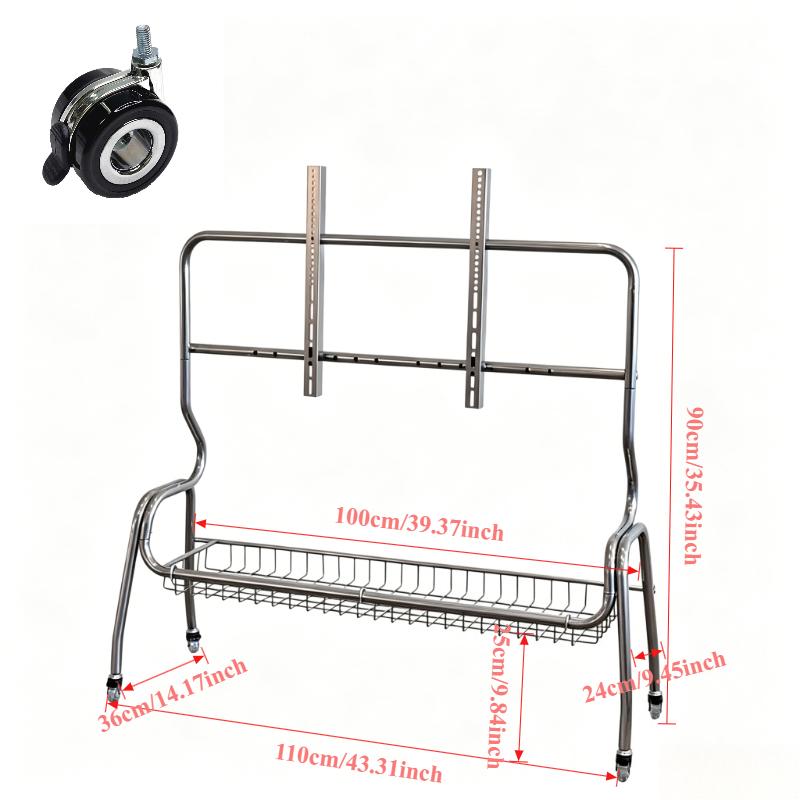 TV Stands Nordic TV Mobile Bracket Living Room Home Modern Simple Floor 32-75 Inch Stainless Steel Hanger with Wheels TV Cabinet