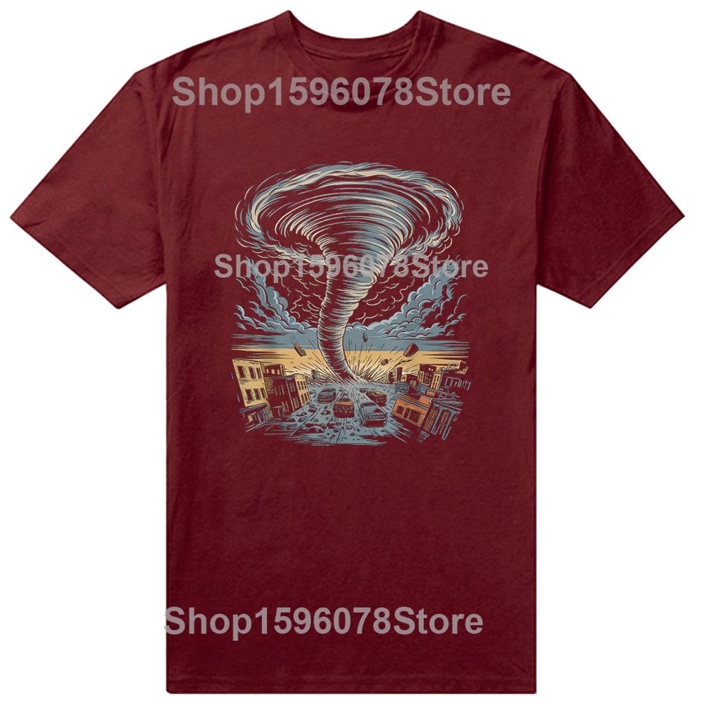 Funny Tornado Weather Meterologist Storm T Shirts Men Pure Cotton Humor Streetwear Tee Shirt Short Sleeve Unisex Loose Clothing