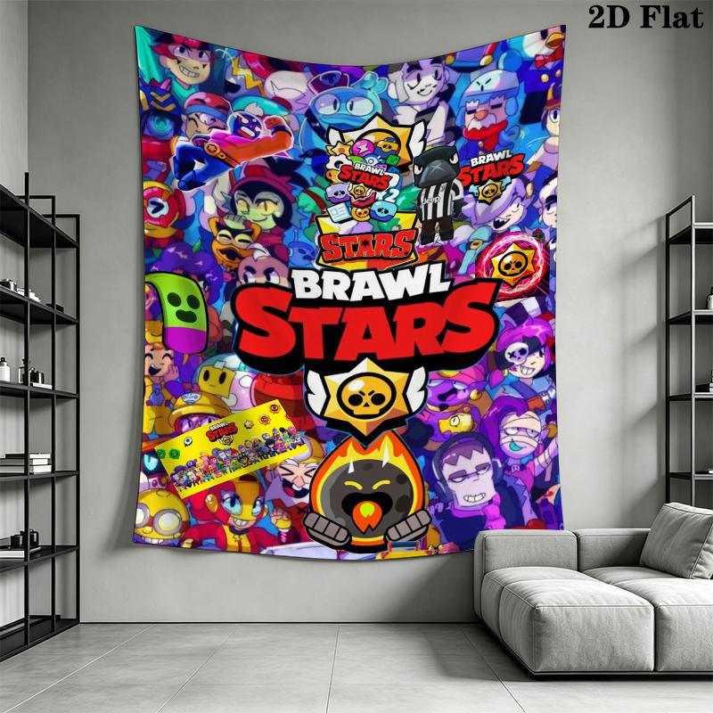 Brawl Stars Wall Tapestry Aesthetic Wall Hanging Printed Fabric Blanket Decorative Tapestries for Bedroom Living Room Home Decor