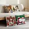 Christmas Snowman Pillow Case Cushion Cover Soft Cute Throw Pillow Case For Car Sofa Pillowcase Polyester With Zipper