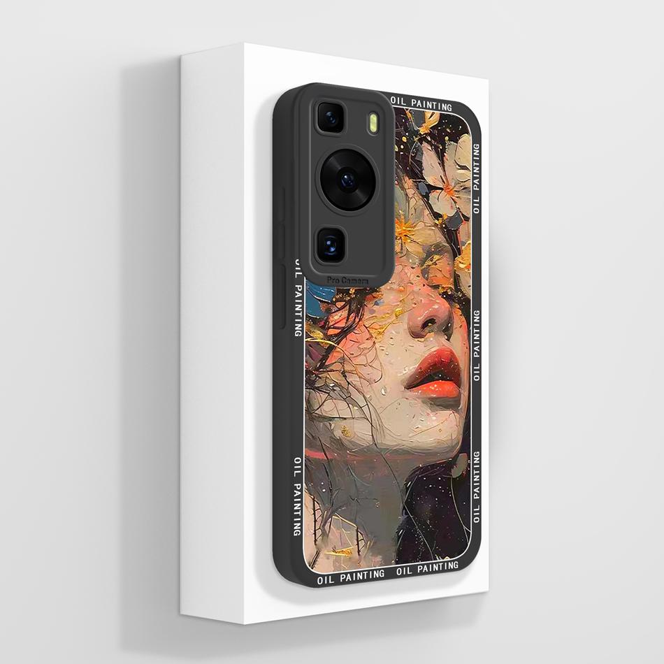 For Huawei P60 Pro Art Case Butterfly Rose Soft Liquid Silicone Cover For Huawei P 60 Art P60Pro Anti Drop Protective Bumper
