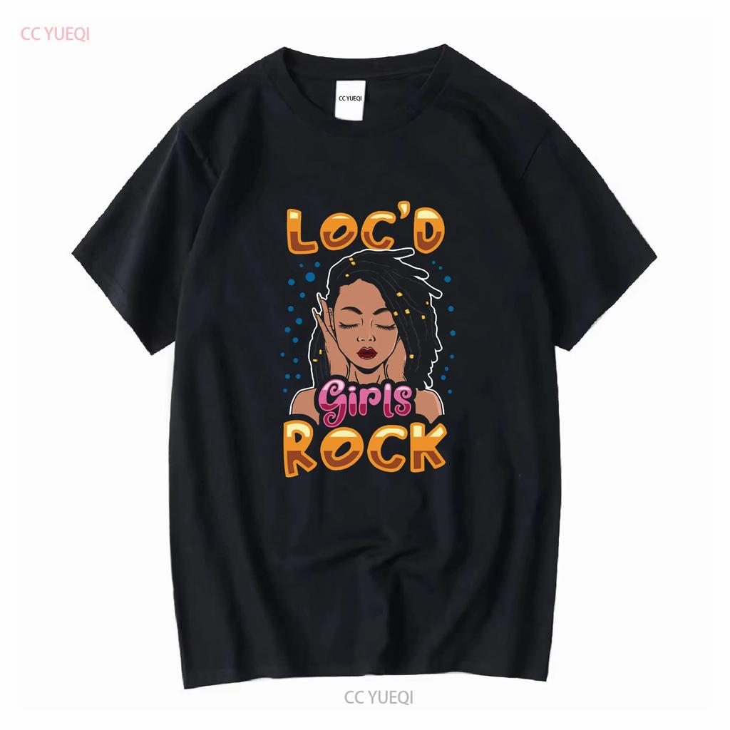 Locd Girl Rock T Shirt Perfect For Her Dreadlocks Hairstyle Melanin African Woman Locs Hair Long or Short Sleeves Vintage