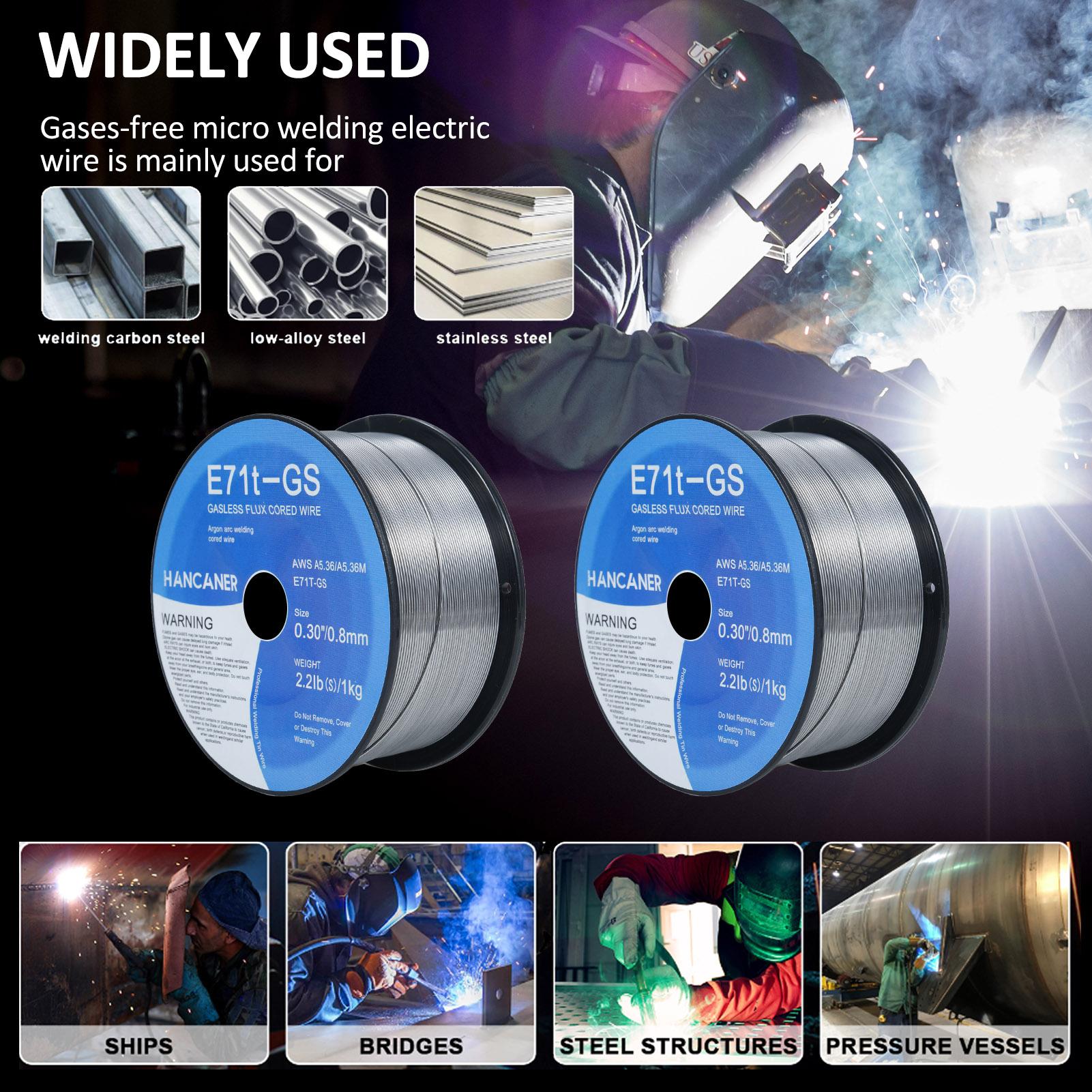 

2 Rolls 0.8mm Gasless Flux Cored Wire Argon Arc Welding Cored Wire Airless Micro Welding Wire Practical Soldering Wires