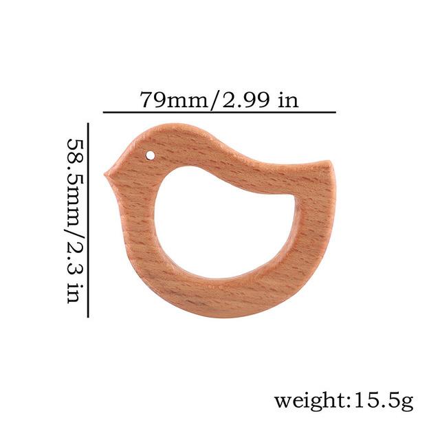 1pc Baby Teether Wooden Animal Pacifier Pendant BPA Free Beech Koala Rodent Baby Gym Accessories Teeth Pendant Children'S Goods