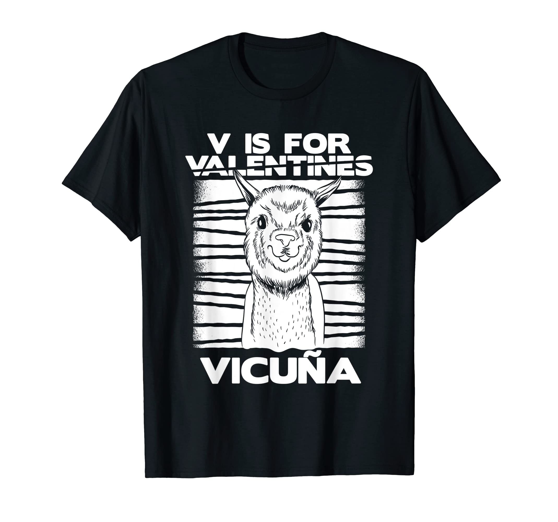 

V Is For Vicuna alpaka Llama Girls Valentine Women s T-Shirt