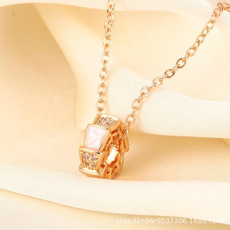 Ожерелье Seiko Fritillary с микро-инкрустацией в виде змеи, кулон  Кость змеи , цепочка на ключицу