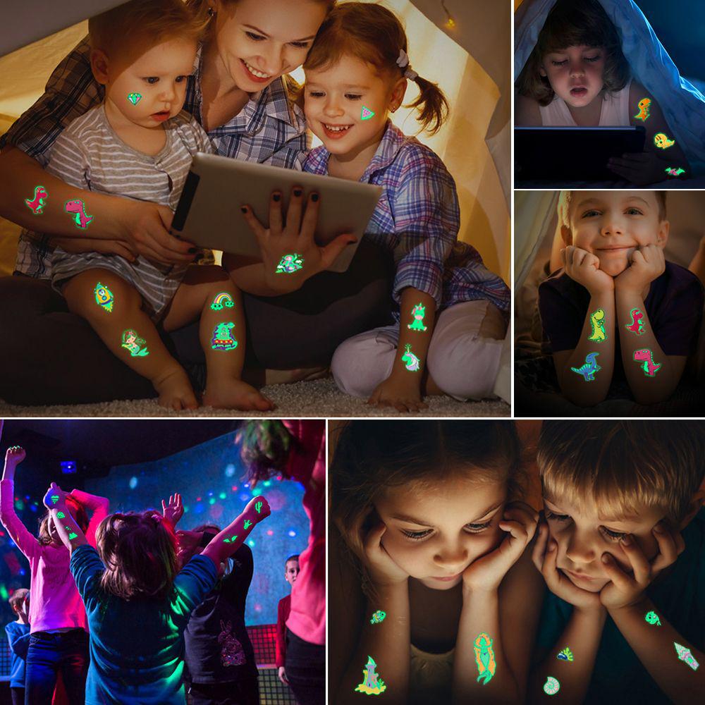 Kids Waterproof Luminous Unicorn Tattoo Stickers - Long-lasting and Fun for Parties and Festivals