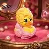 Charming Duck Statue for Home Cute Figurine, Memorial Music Lovers, Miniature Display Novelty Collectible Desktop Car Decor Yellow Figurine