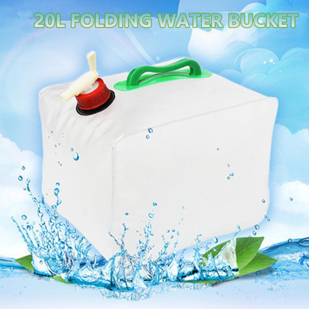 10L/20L Camping Water Canisters with Tap Foldable Drinking Water Tank PVC Water Storage Bag Water Bucket for Outdoor Camping BBQ