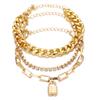 Retro Thick Chain Bracelet Set - Retro Bracelets - Women's Hand Chain Set