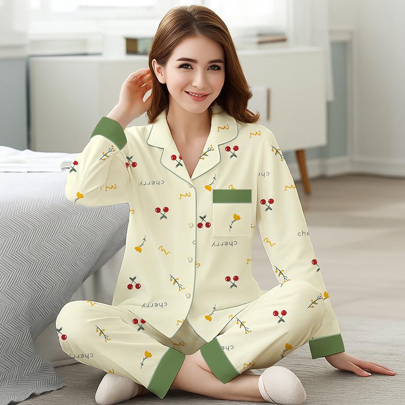Autumn Women's Cute Rabbit Long Sleeve Pajamas - Light Luxury Two-Piece Set