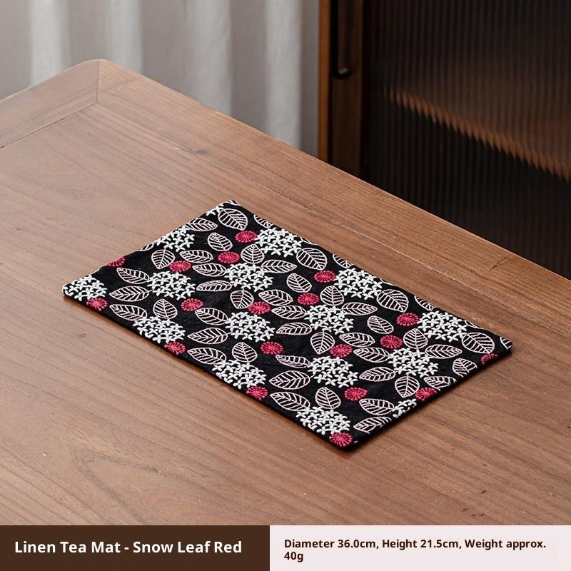 Chinoiserie Zen Tea Mat Satin Small Tea Mat High-end for Homewaterproof Double-sided Dry Soaking Tablecloth Mat Napkins