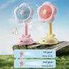 Kleiner Tischventilator mit Bürstenmotor Starker Luftstrom Geräuscharm USB Wiederaufladbar Blumenförmiger Luftkühlventilator