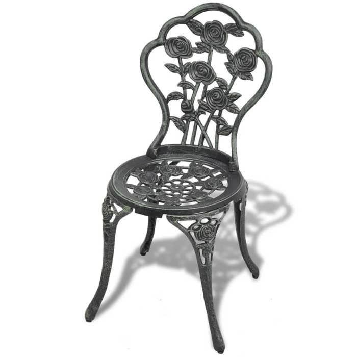 Chaises de bistro - vidaXL - Aluminium coulé - 2 pcs - Vert - Résistant aux intempéries