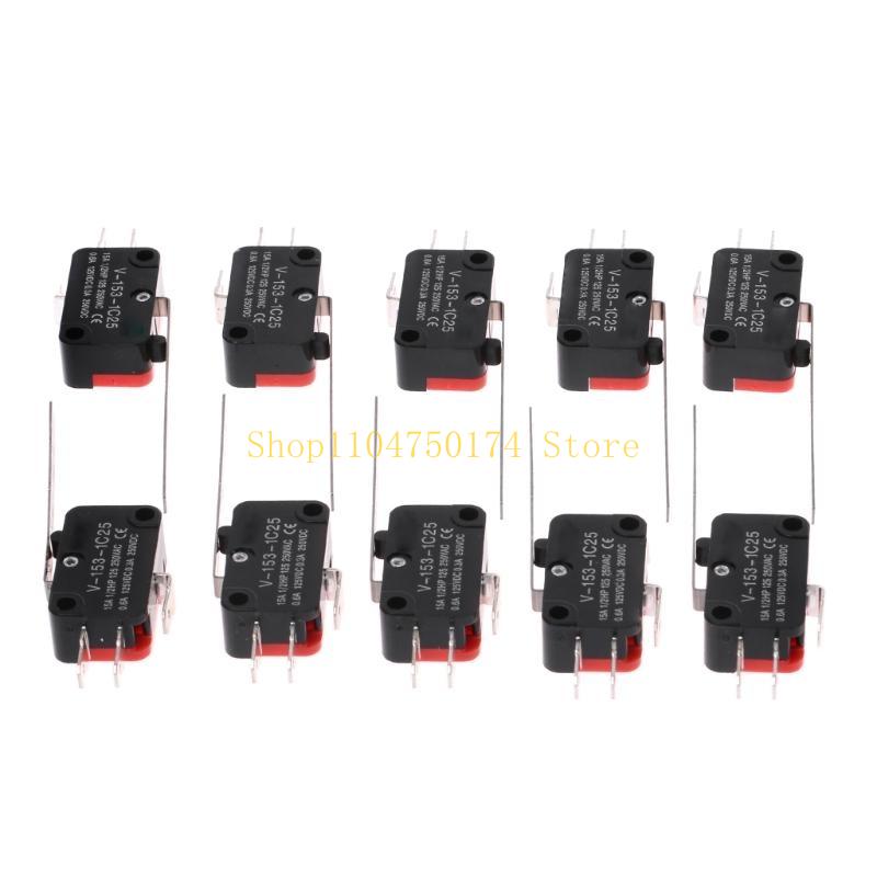 10pcs V-153-1C25 Limit Switches Long Straight Hinge Lever Type SPDT Micro Switch top sale