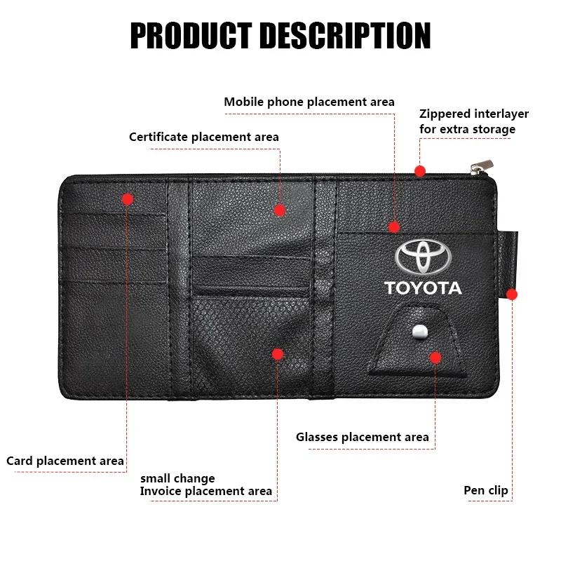 Car Sun Visor Point Type Multi-function Storage Bag Car Accessories for Toyota TRD GR Chr Corolla Camry Rav4 Yaris Hilux Prius Fortuner