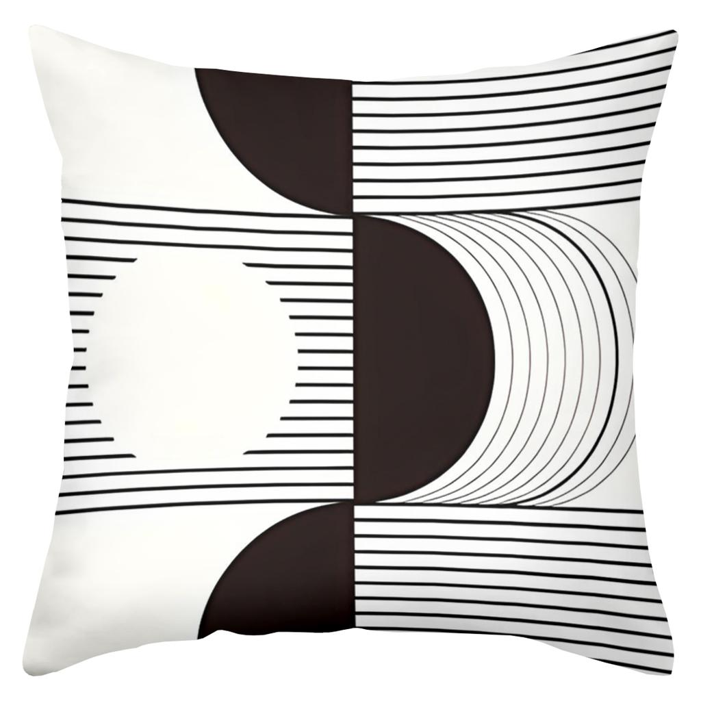 Modern Black White Patterned Decorative Throw Pillows Polyester pillowcase, sofa decorative cushion cov