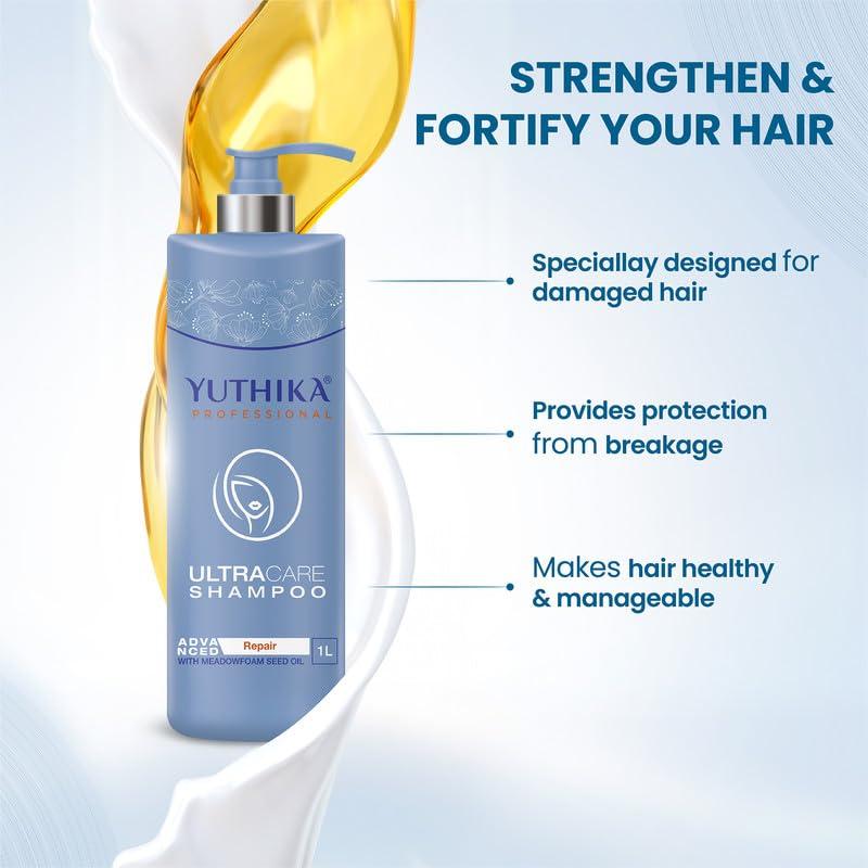 Yuthika Professionelles Ultra-Pflege-Shampoo 1-Liter-Packung für Frauen & Männer Trockenes, geschädigtes, krauses Haar