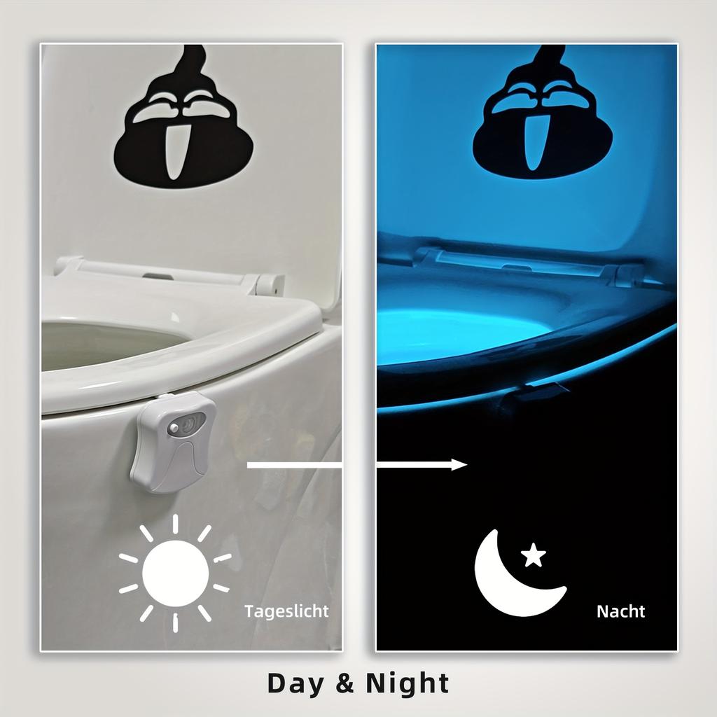 16-color motion-sensor toilet light, built into the toilet bowl, bathroom LED night light, suitable for toilets, Christmas gift.