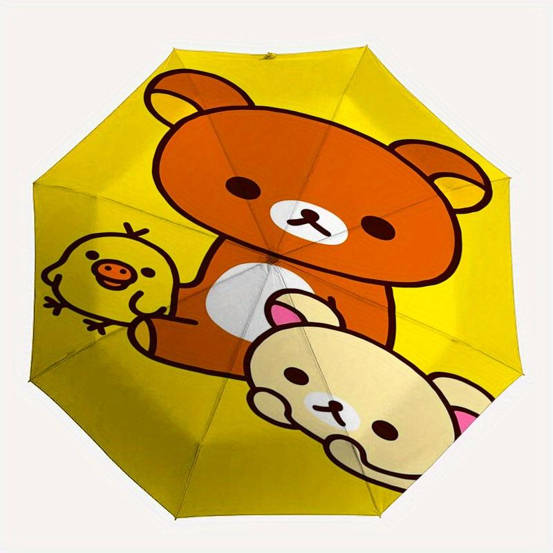 Rilakkuma,Bear Automatic Umbrella-Foldable, Durable 8-Bone Design, Compact and Stylish, Great for Camping, Halloween, Christmas, Mother's Da