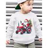 Christmas-Themed Boys' Autumn And Winter Stylish Fleece Round-Neck Sweatshirt Featuring a Loose Fit with a Cartoon Santa Claus Driving