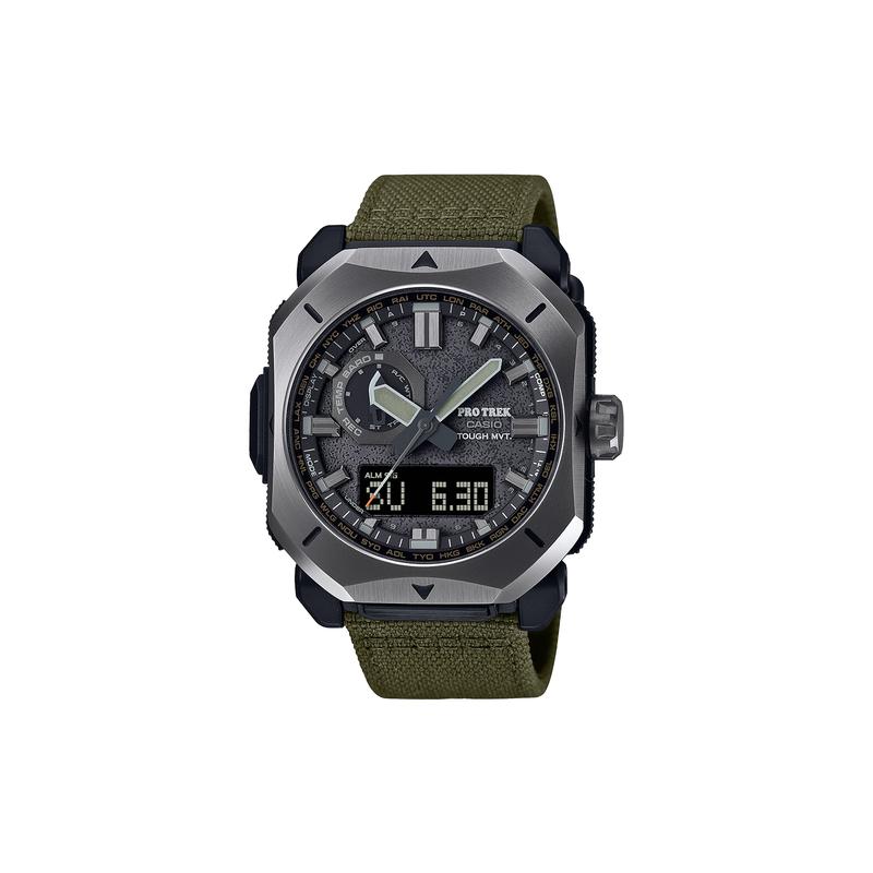 CASIO PRO TREK series-disc dual display solar Quartz men's watch black dial PRW-6900YB-3PR