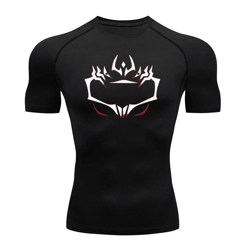 Tricou Sport Fitness Atletic Bărbați Tricou Compresie Anime Jujutsu Kaisen Strâmt Tricouri Sală Fitness Elasticitate Topuri Tricou