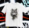 Wolf T Shirt - Watercolor - Wildlife - Camping T Shirt - %100 Cotton Unisex T-Shirt