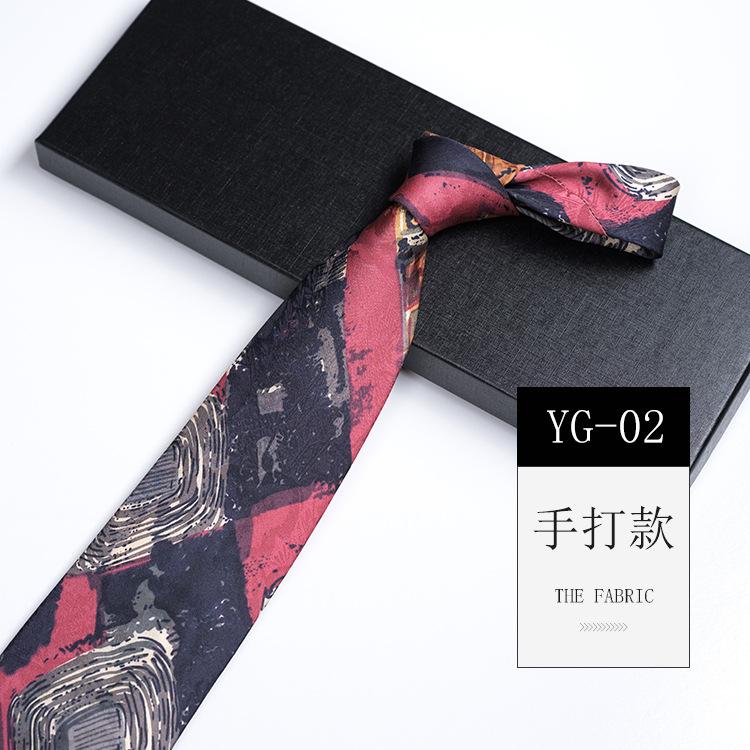 Pattern Printed Tie Men'S 9Cm Wide Personalized Retro Banquet Hosting Suit Large Flower Polyester Hand Tie