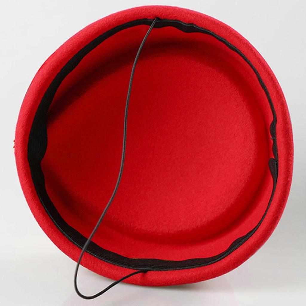 Baret Čepice Letuška Letecká posádka Klobouk ve vintage vzhledu Uniforma Letuška Baretová čepice Klobouk ve tvaru slzy vínově červená