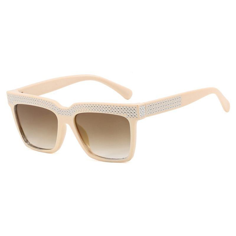 Premium Feel Diamond Inlaid Square Sunglasses Women Men Exquisite Luxury Sun Glasses Party Travel Glasses
