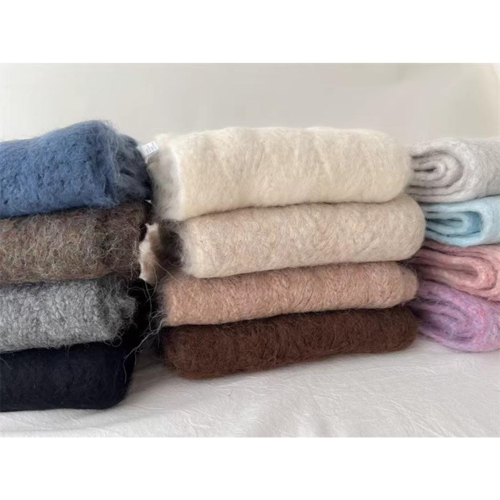 Korean Knitted Scarf Women's Winter Atmosphere Solid Color Simple Soft Warm Lazy Style Scarf