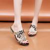 Fashion Rhinestone Women's Slippers and Ladies Sandals Low Heel Korea Style Pvc Vip Shoes Chic Elegant Price Slides On Promotion Unique