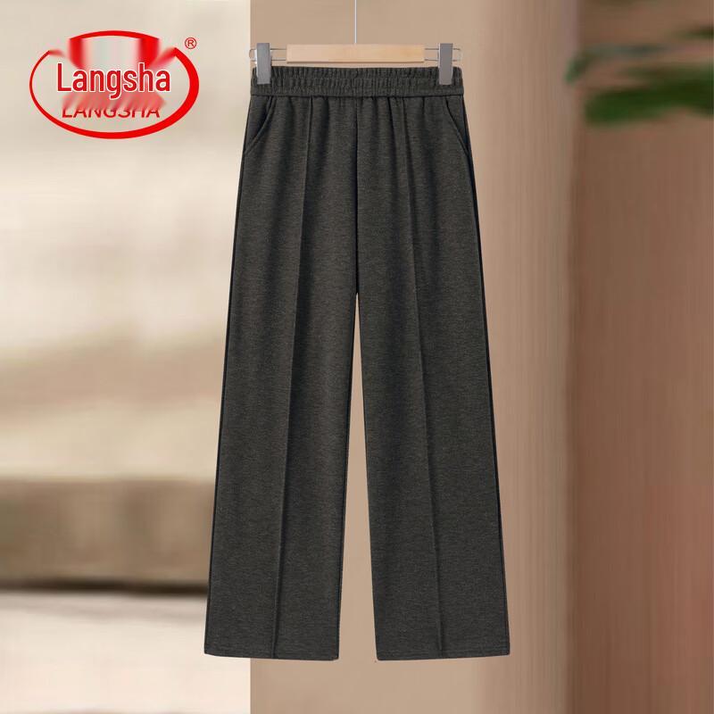 LangSha Women s Elastic Waist Straight Leg Casual Pants 2XL