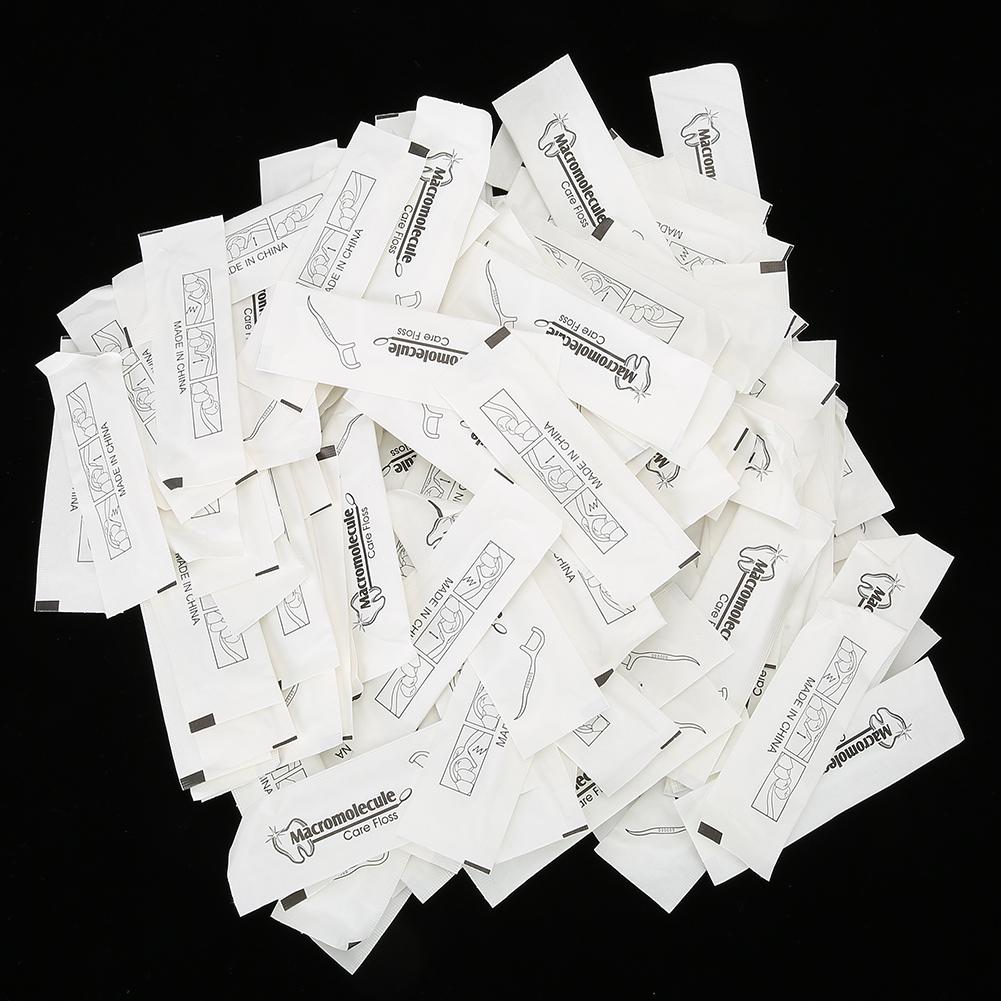 500pcs Disposable Dental Floss Stick Teeth Stain Removal Floss Oral Care Tool