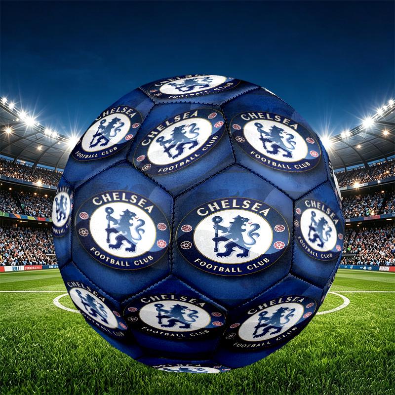 Chelsea F.C. Aufdruck Größe 5 Fußball, PU Abriebfester Fußball für Spieltraining und tägliches Üben, Geburtstagsgeschenk für Fußballfans