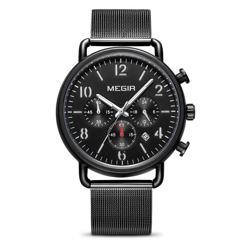 Watch, Men S, Chronograph Calendar Steel Belt Sports Tide Watc Quartz 2158