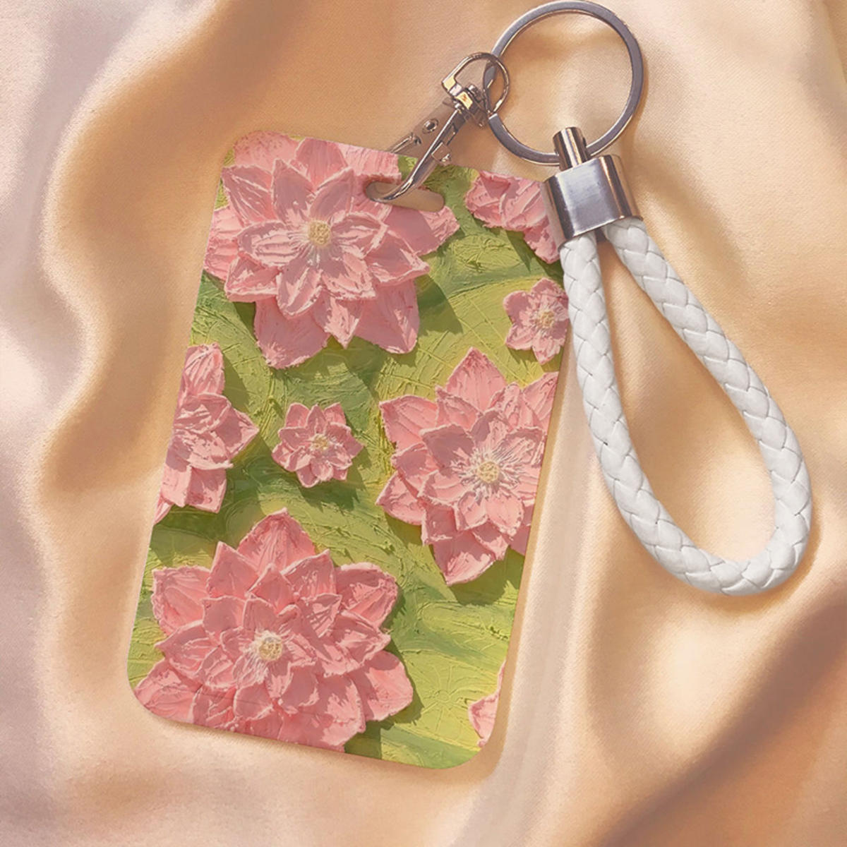 

Ремешок Цветочный Держатель для карт Женский Портативный Чехол с вырезом Девочки Ретро Цветок Студенческий Чехол для карт метро и автобуса Звезда Рукав для фотокарточек one size розовый