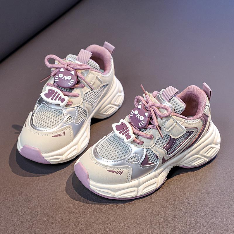 2026 Girls  Spring Cartoon Mesh Running Shoes - Trendy Student Sneakers 36