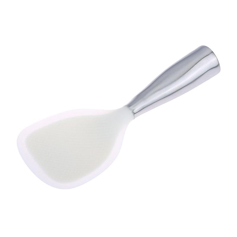 1Pc Silicone Spoon Non-Stick Cooking Spoon Stainless Steel Handle Anti-Scalding Pot Rice Spoon Durable Kitchen Gadgets